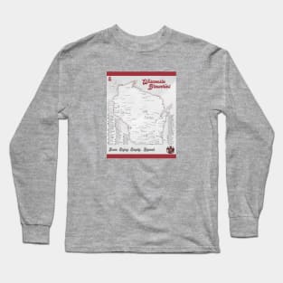 Wisconsin Breweries Map Long Sleeve T-Shirt